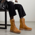 Vince Kady Suede Lace-Up Tall Boots in Chestnut Size 10 $450