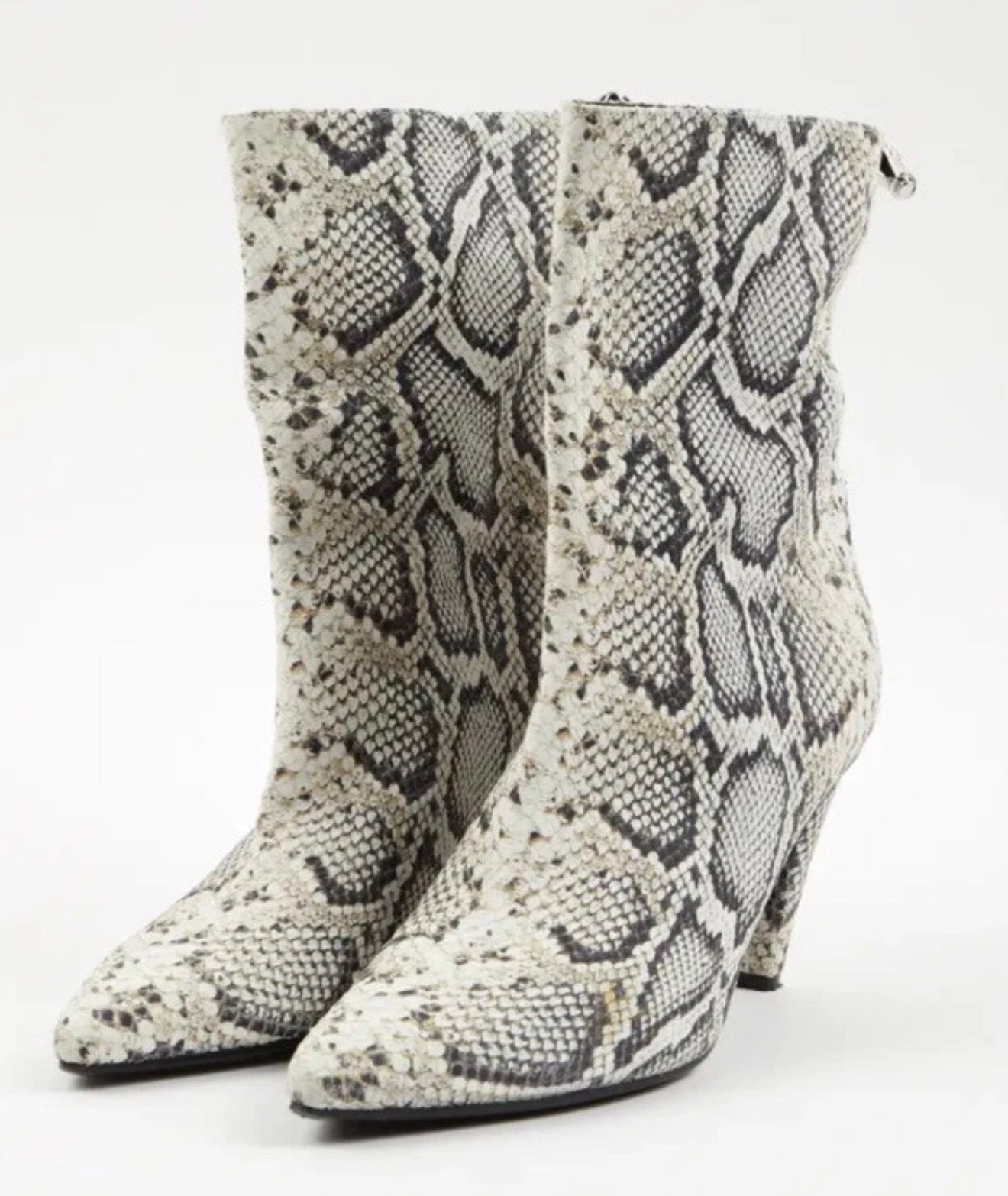 Longchamp Python Print Leather Ankle Boots FR 39 US 8 $890