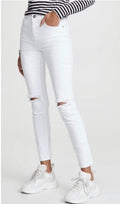 Current/Elliott High Waist Stiletto Jeans in White Sz 26 $248