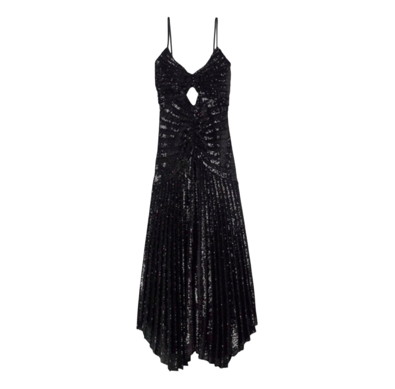 A.L.C. Lou Sequined Keyhole Midi-Dress Black Sz 6