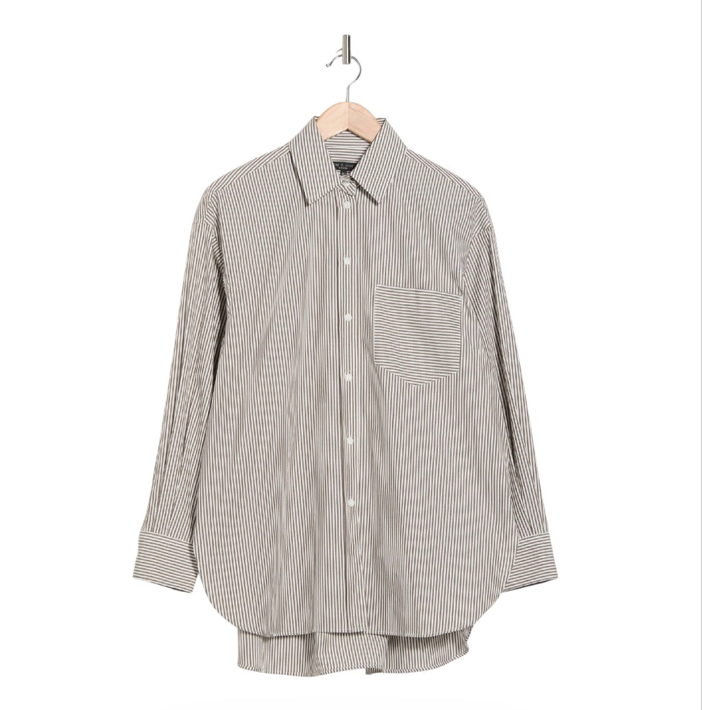 Rag & Bone Maxine Stripe Oversize Poplin Button-Up Shirt Medium / Large
