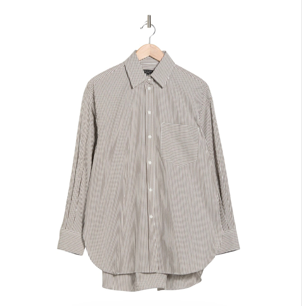 Rag & Bone Maxine Stripe Oversize Poplin Button-Up Shirt Medium / Large