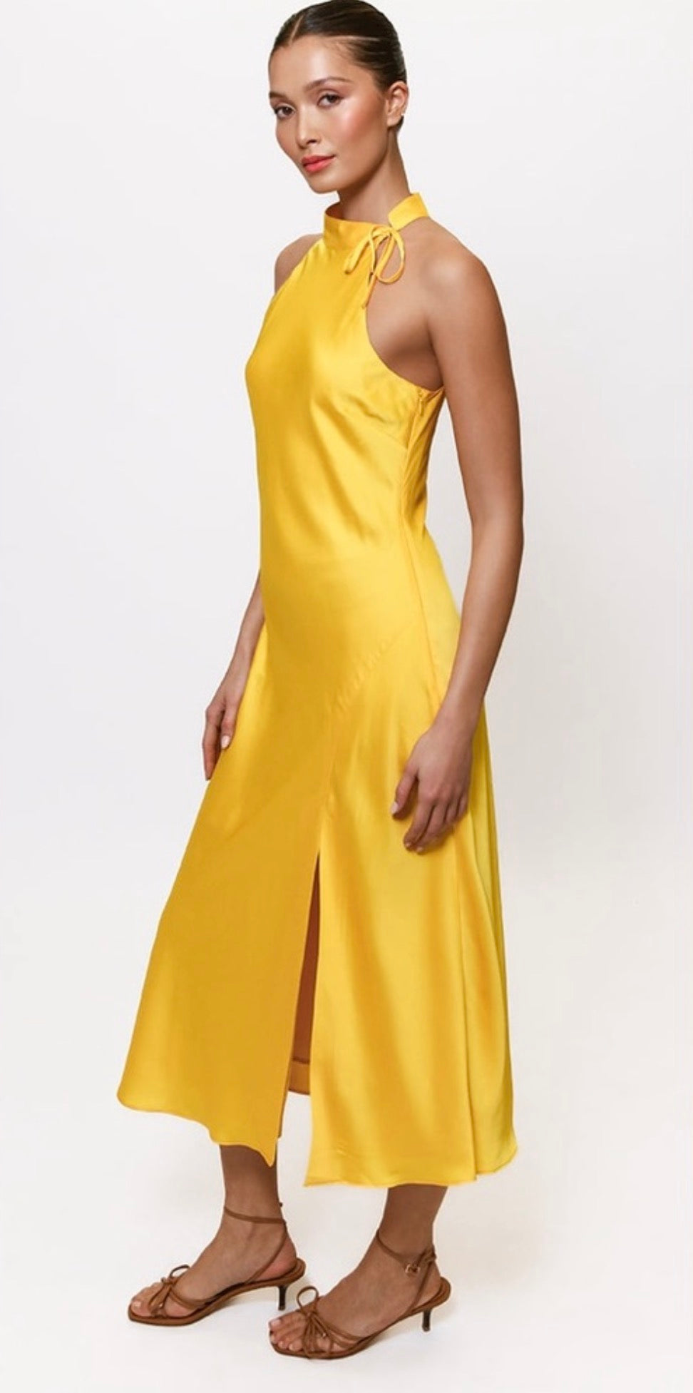 Hutch
Mari Sleeveless Halter Midi Dress in DAFFODIL Sz Small $275