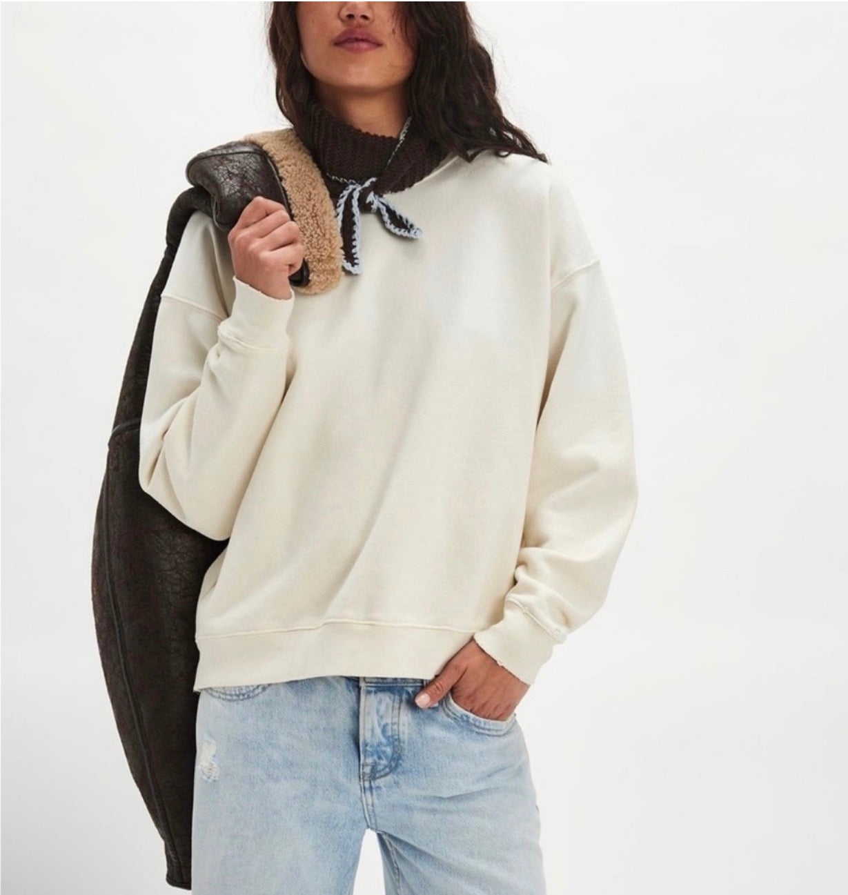 Tricia Fix Free People Indigo Patchwork Butterfly Crewneck
Sweatshirt Small $198