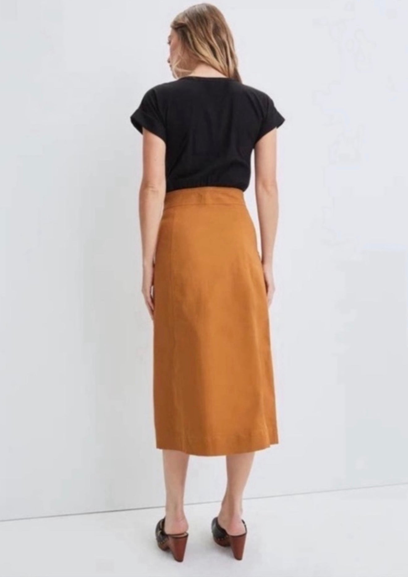 VERONICA BEARD Larsen mixed media midi dress Black/ Camel Sz XS