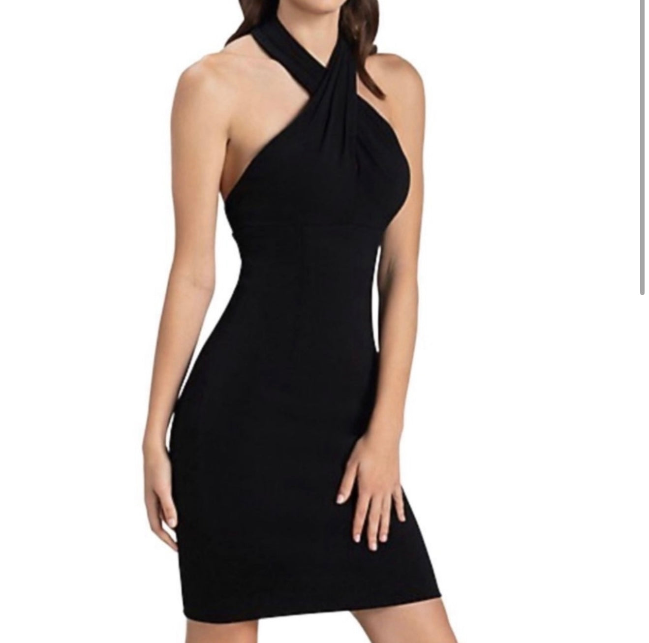 Dress the Population Ryan Halter Dress in Black Sz Large $158