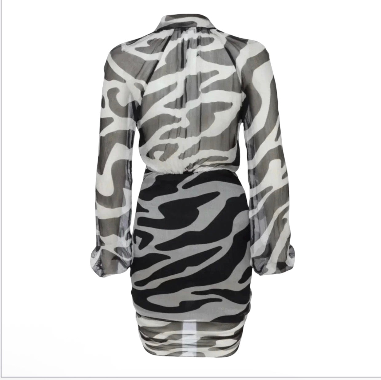 Mother of All Vera Silk Zebra Print Mini Dress Size Small