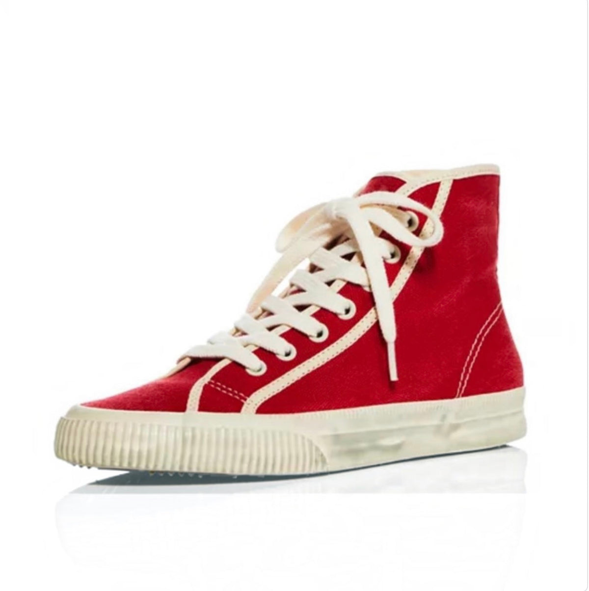 Re/Done Women's 90's High Top Sneakers Red Sz 37 US 7