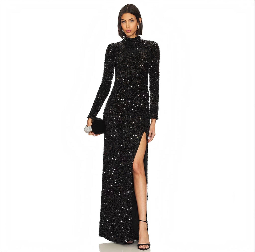 LIKELY Kerry Sequin Gown in Black Size 0
