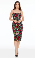 Dress The Population Cosette Floral Embroidered Strapless Body-Con Dress Small $298