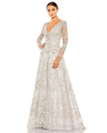 Mac Duggal 20402 Pastel Multi Embroidered Beaded Mesh Gown Size 6 $798