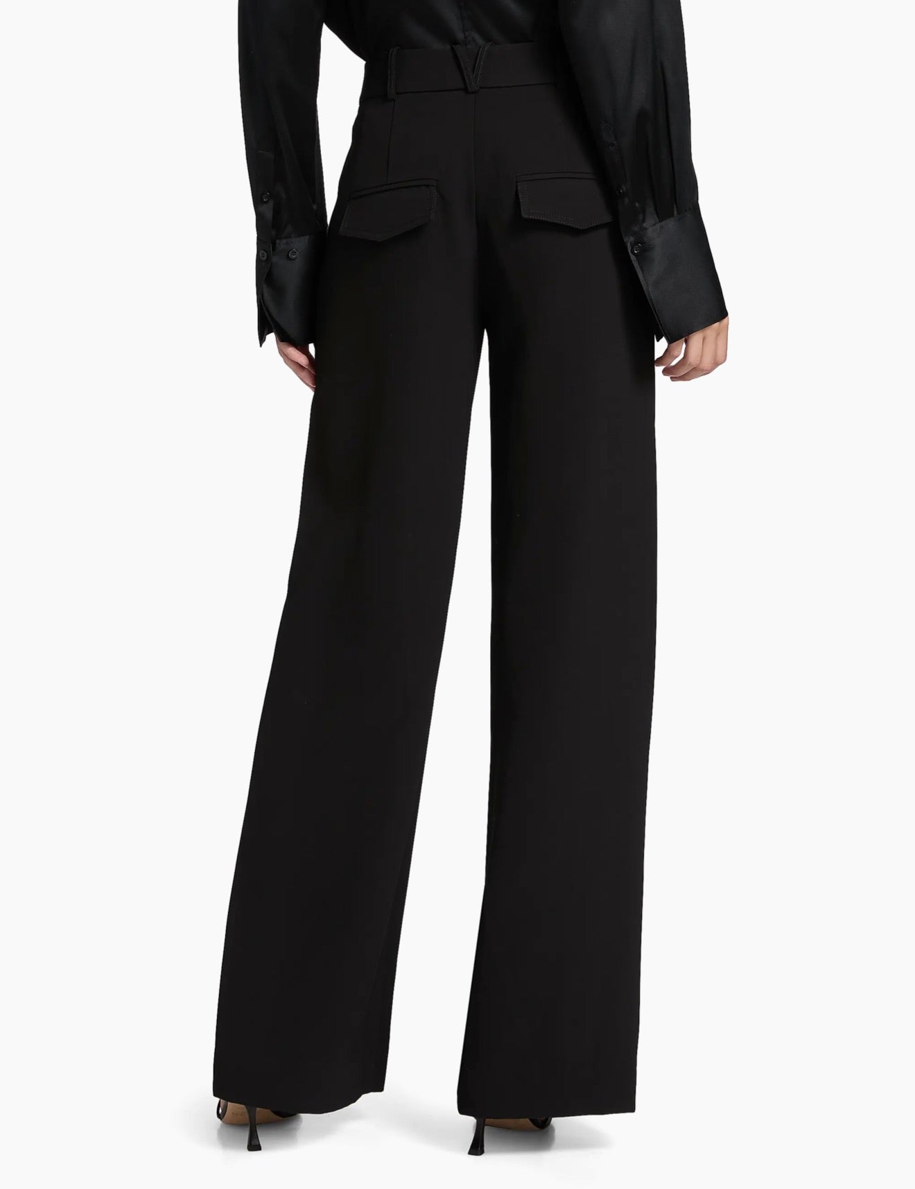 VERONICA BEARD Cole Wide-Leg Pants Black Size 4