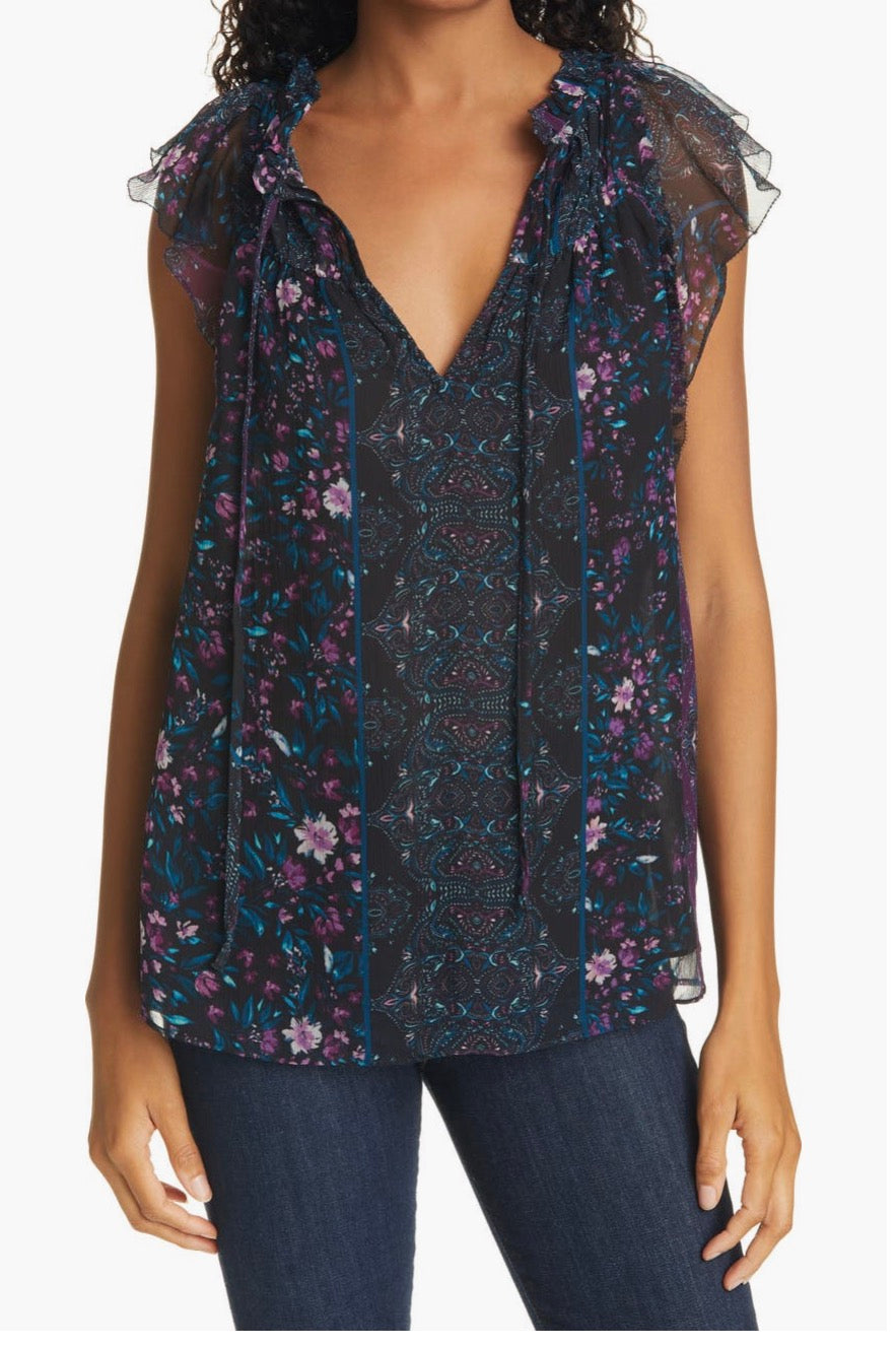 Ramy Brook Laura Silk
Floral Top Sz Medium $325