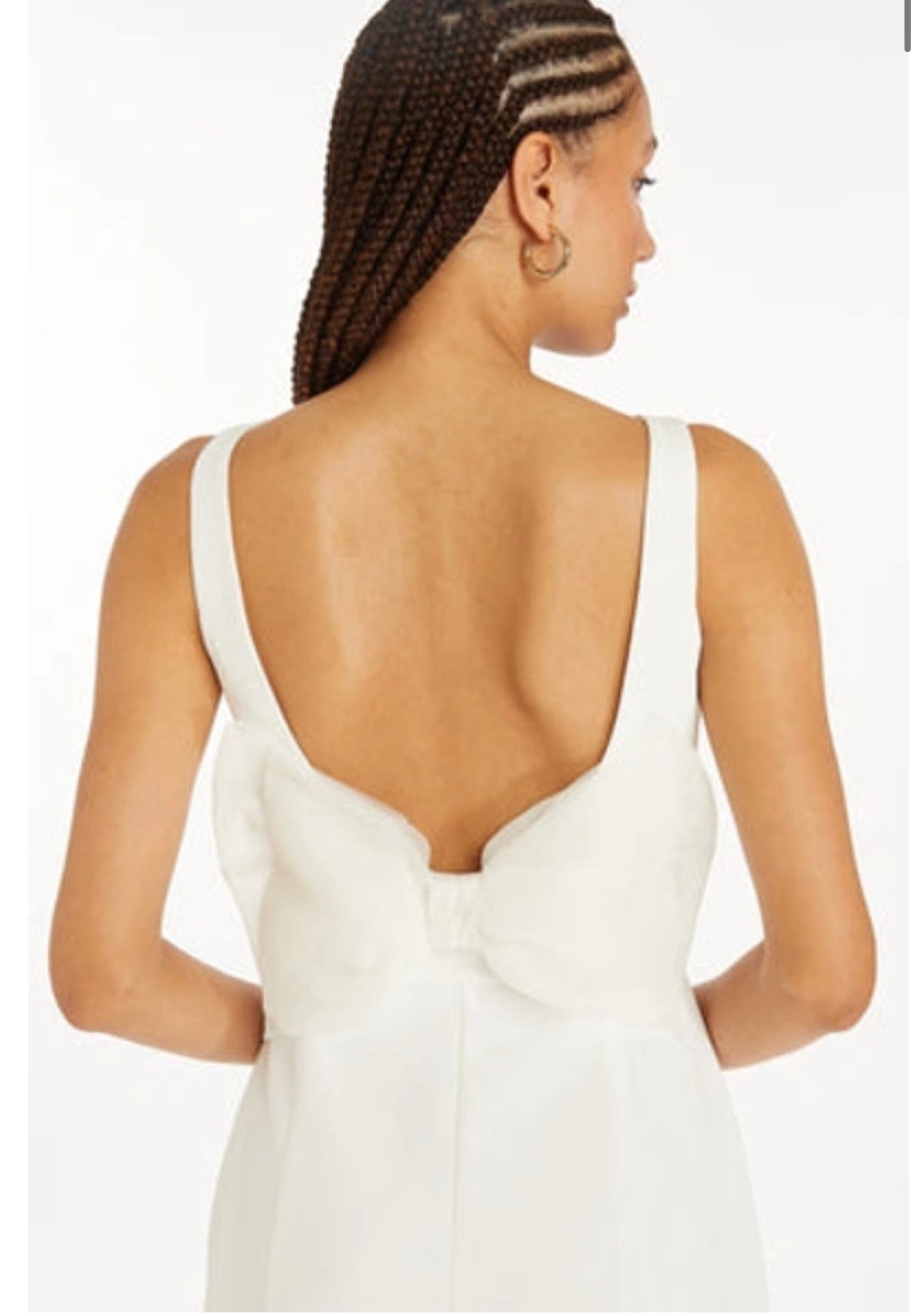 Amanda Uprichard Maribel Dress White Sleeveless Mini Bow Back Small $238
