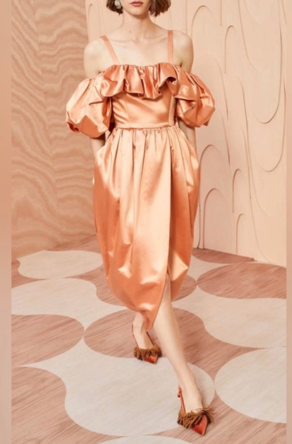 Ulla Johnson Lelita Midi Dress in Copper Sz 4