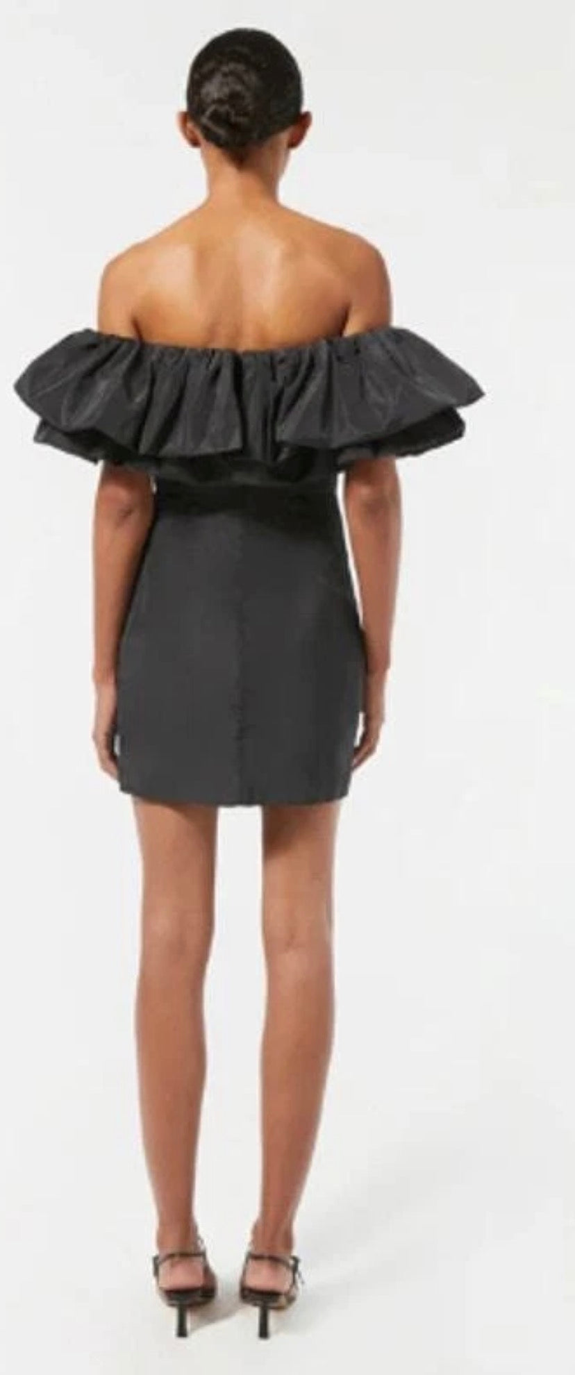 Rhode Resort Black Vivi off the Shoulder ruffle Mini Dress sz 10 $575