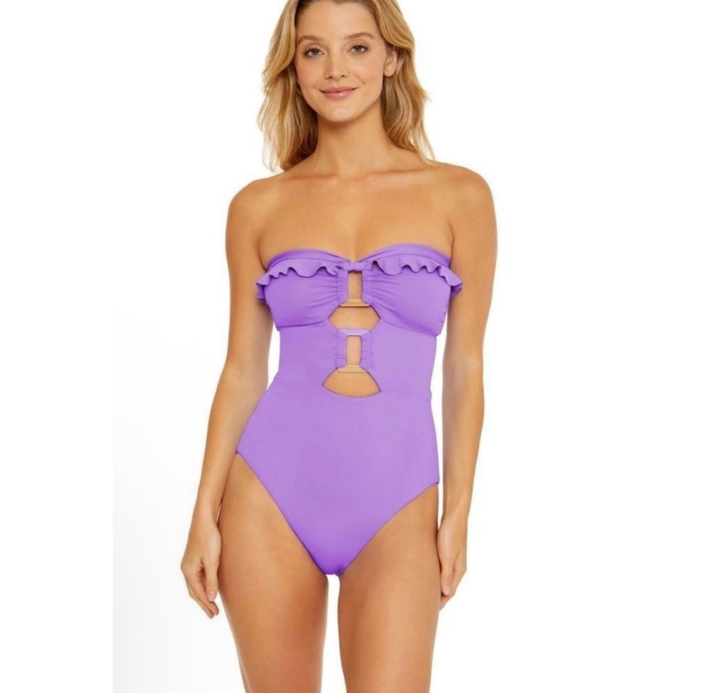 SOLUNA Buckle Up One-Piece Swimsuit - Lilac Sz Medium
$148