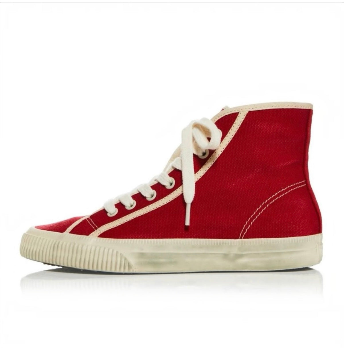 Re/Done Women's 90's High Top Sneakers Red Sz 37 US 7