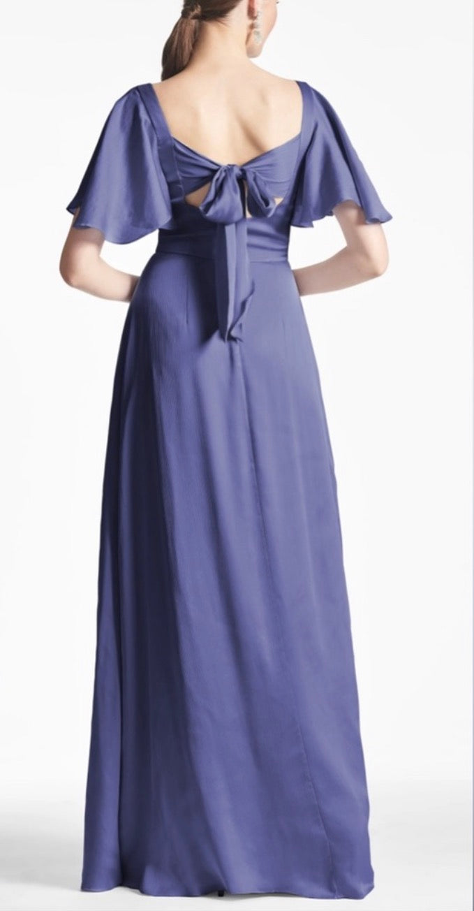 Sachin & Babi Aurora Flutter Sleeve Gown Deep Cobalt Size 2 $325