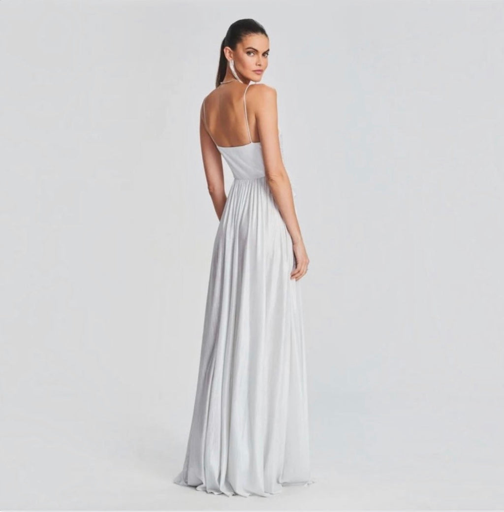 Retrofete DOSS DRESS in Silver/ White Sz Medium