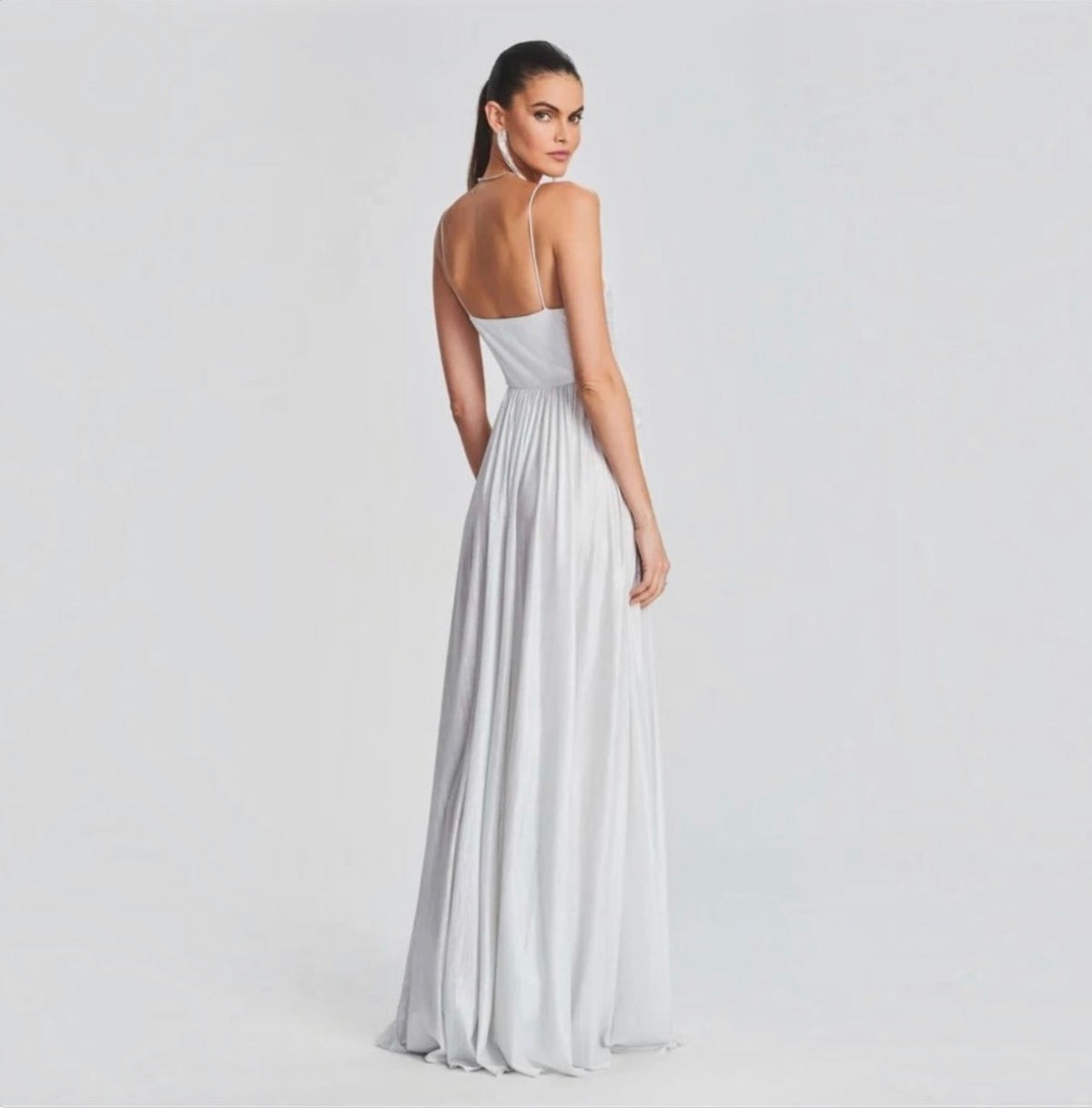 Retrofete DOSS DRESS in Silver/ White Sz Medium