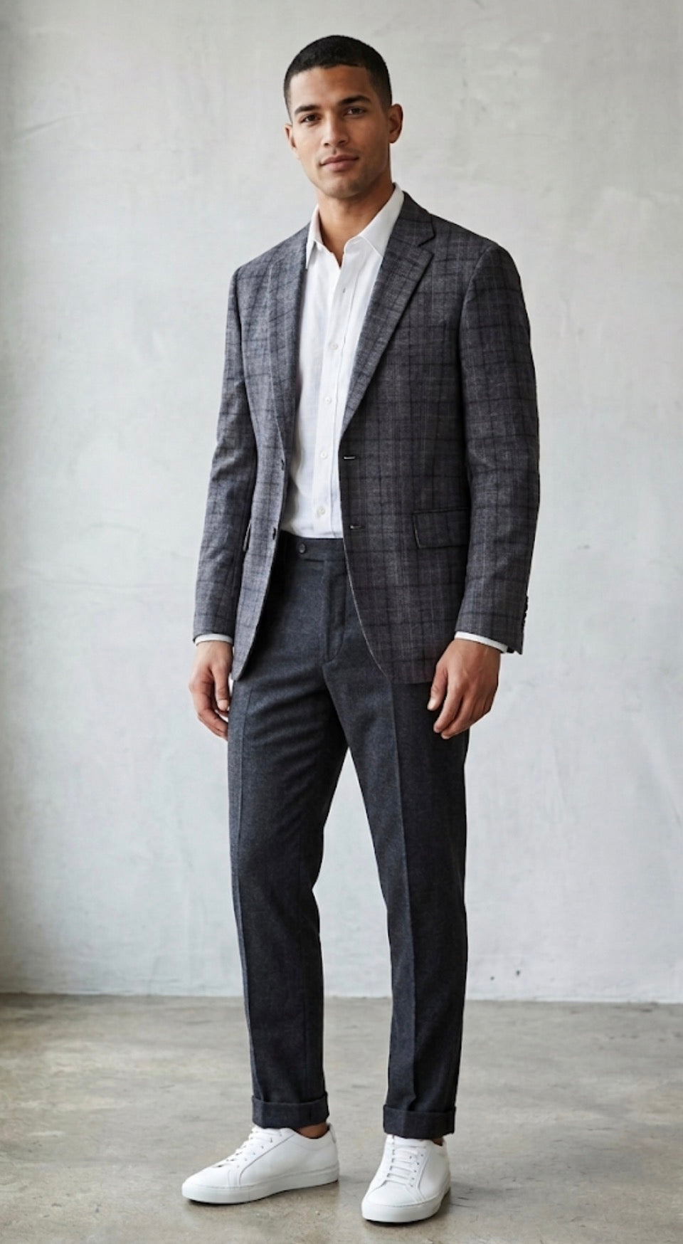 Todd Snyder Sutton Fit Sport Coat 36S Charcoal Black Plaid 100% Wool