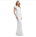 Dress the Population Aubrielle Asymmetric 3D Floral Mermaid
Gown Off White XS