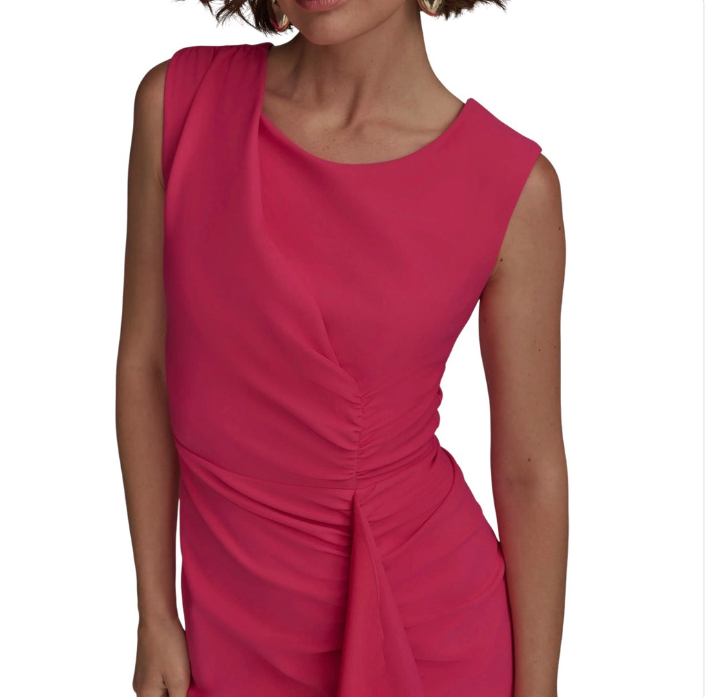 Donna Karan New York Ruched Draped Sleeveless Sheath Dress Size 8