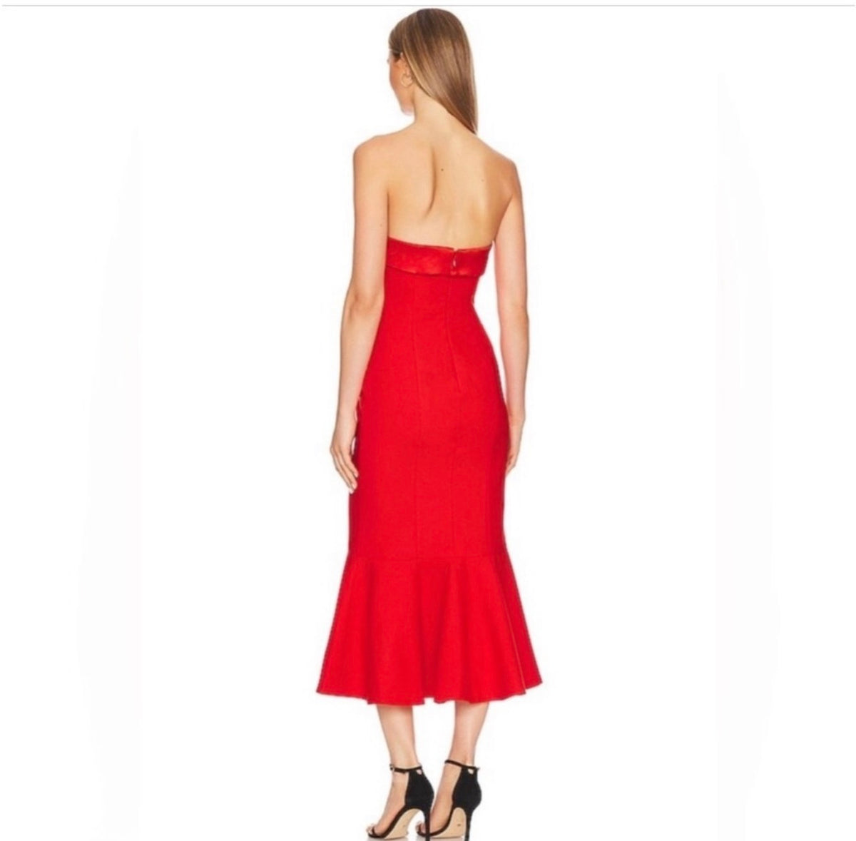 Cinq a Sept Mazzy Strapless Trumpet Midi Dress Red sz 4