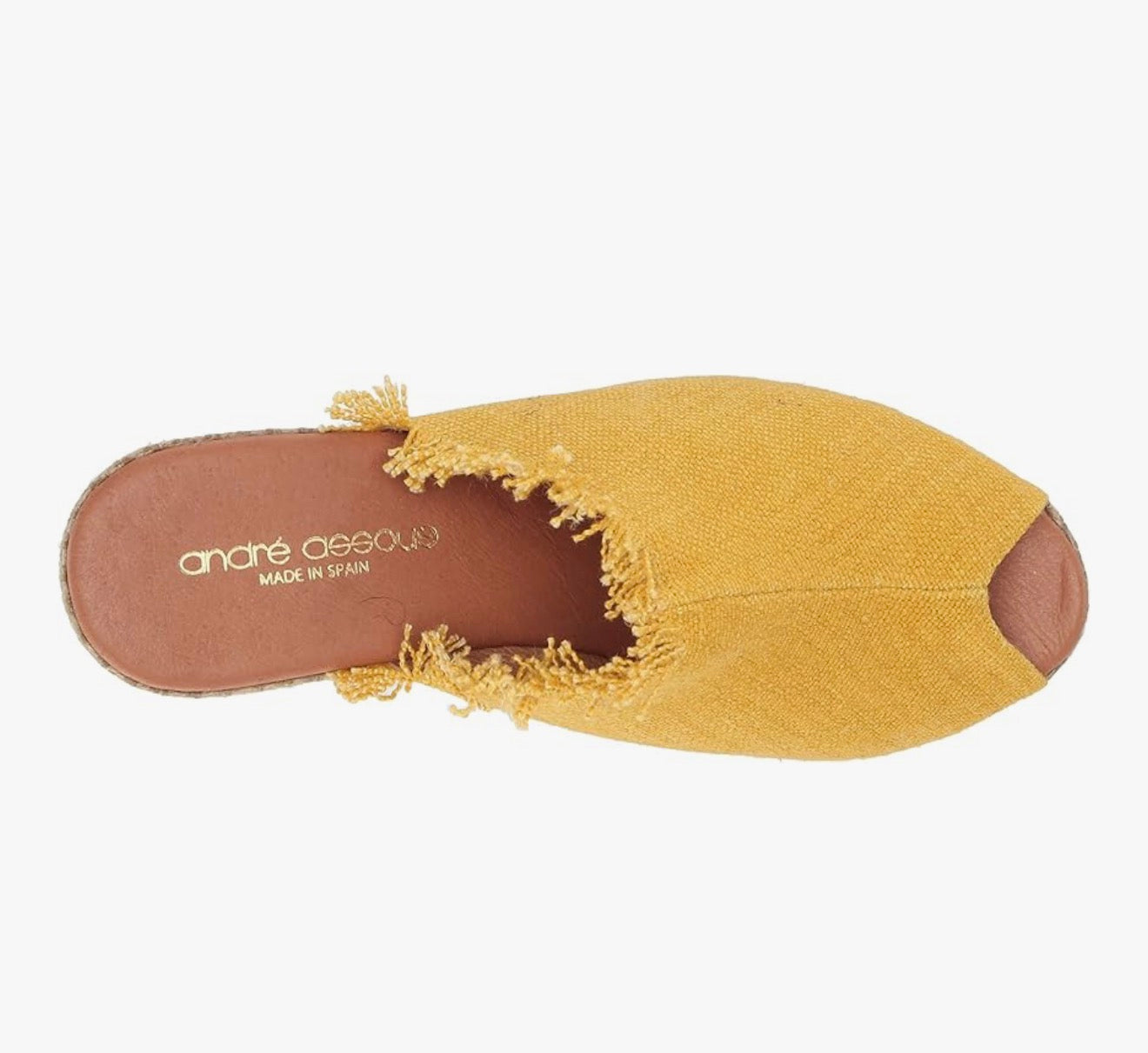 André Assous Women's Popy Espadrille Wedge Sandal in Yellow Sz 9 $198