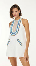 My Beachy Side Arya Hand-Crochet Mini Dress in white Sz Small $378