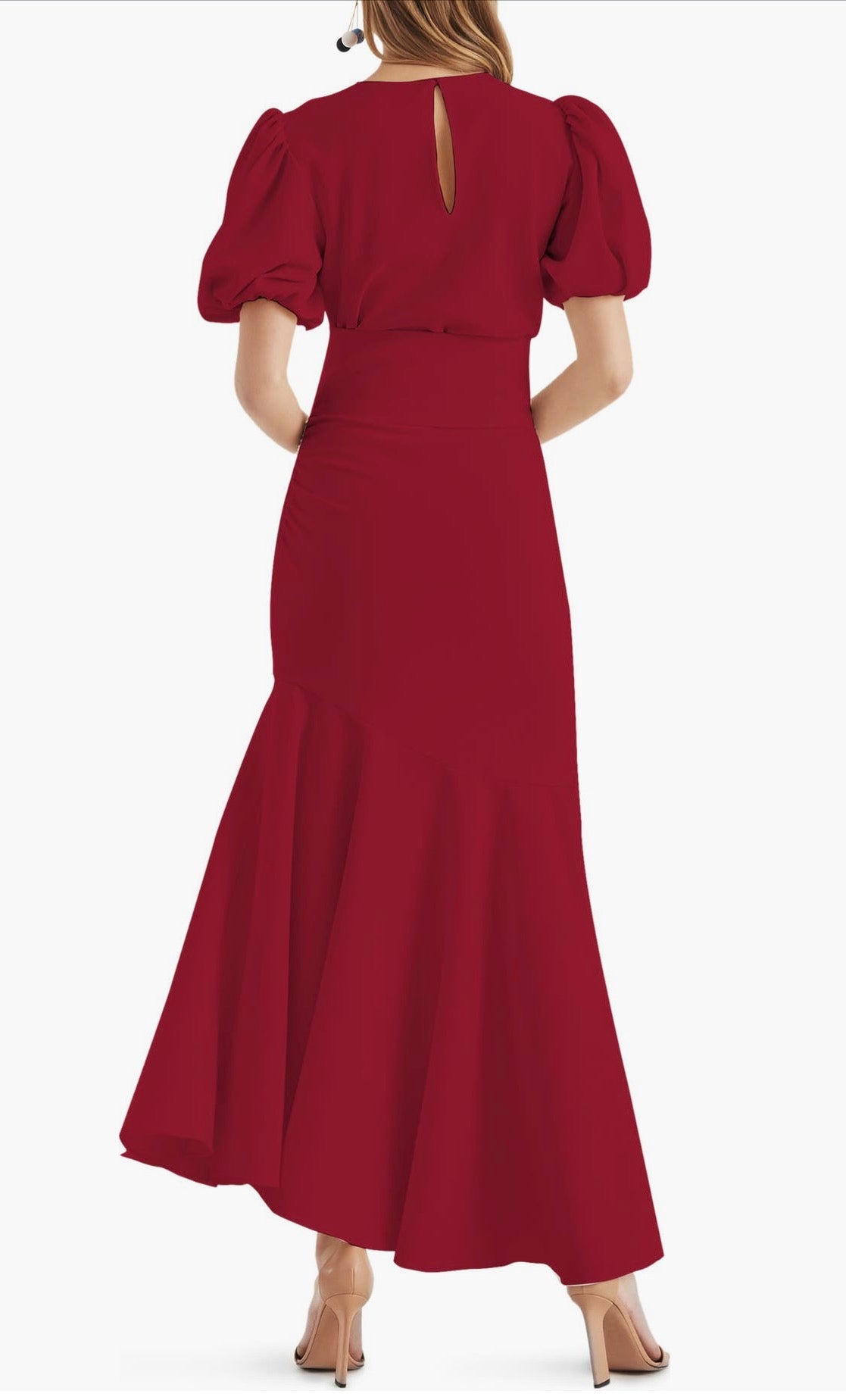 Sachin & Babi Camila Dark Red Asymmetric Hem Belted Dress Size 8 $650