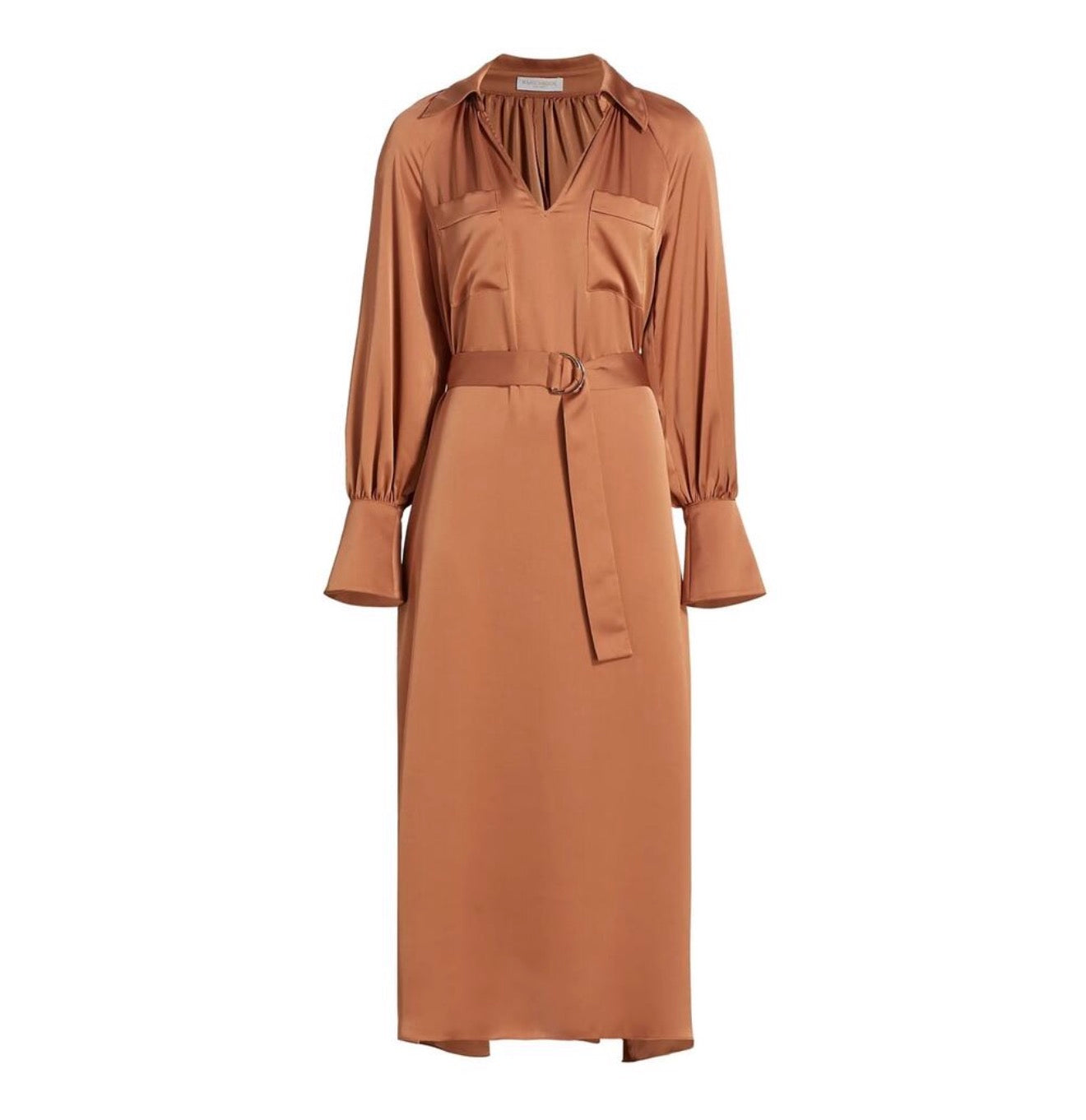 Ramy Brook Cecilia Belted Midi Dress in Sadle Sz XS $585