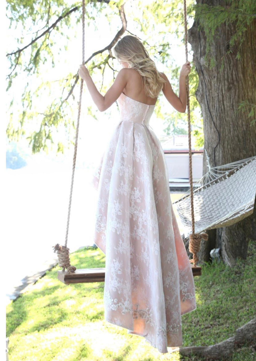 Sherri Hill 51252 Ivory Lace Floral Embroidered High Low Ball Gown Size 0 $850