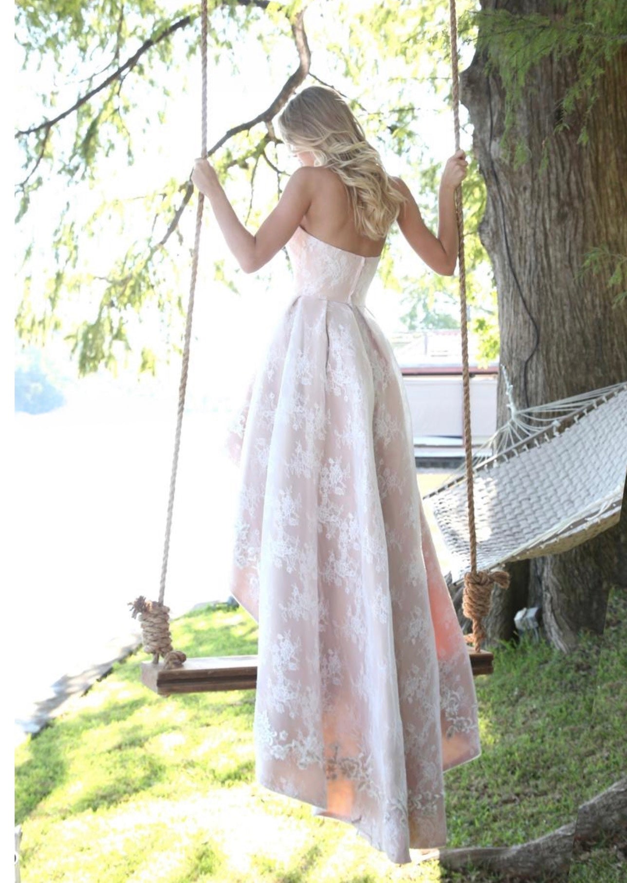 Sherri Hill 51252 Ivory Lace Floral Embroidered High Low Ball Gown Size 0 $850