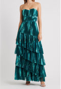 Hutch
Strapless Tiered Tulle Gown in Teal Bloom Sz 2 $414