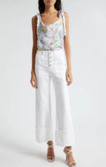 Cinq à Sept Light Washed Floral Tied Marta Cami Pastel Multicolor Sz Medium $265