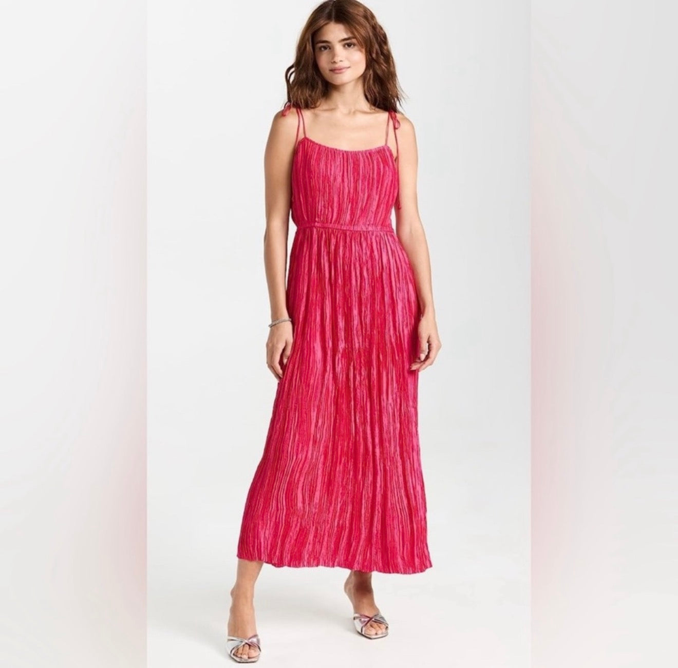 Ulla Johnson Orla Crinkled Midi
Dress Orchid Pink Sz 10