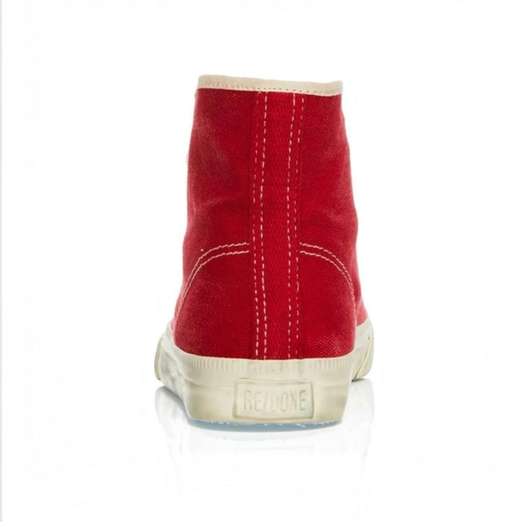Re/Done Women's 90's High Top Sneakers Red Sz 37 US 7