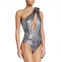 RETROFÉTE Cassie Lamé
One Shoulder Gunmental
Bodysuit / Top Small