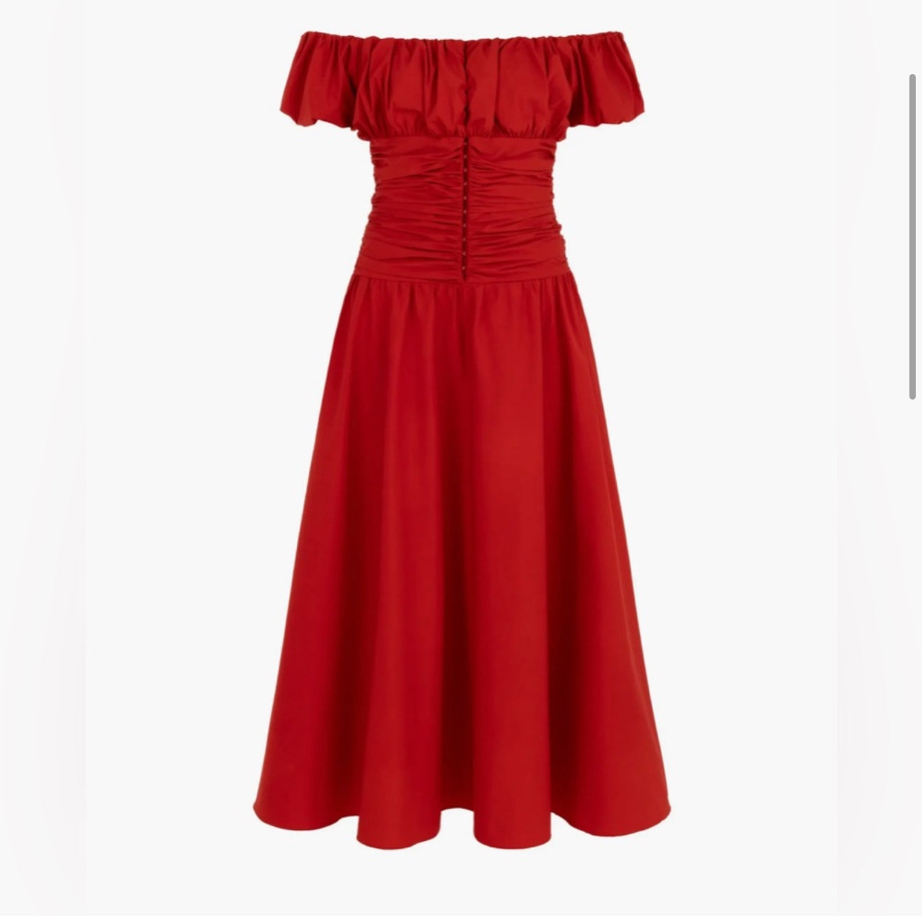 Nocturne Drape Off the Shoulder Midi Dress in Red Sz Large $299