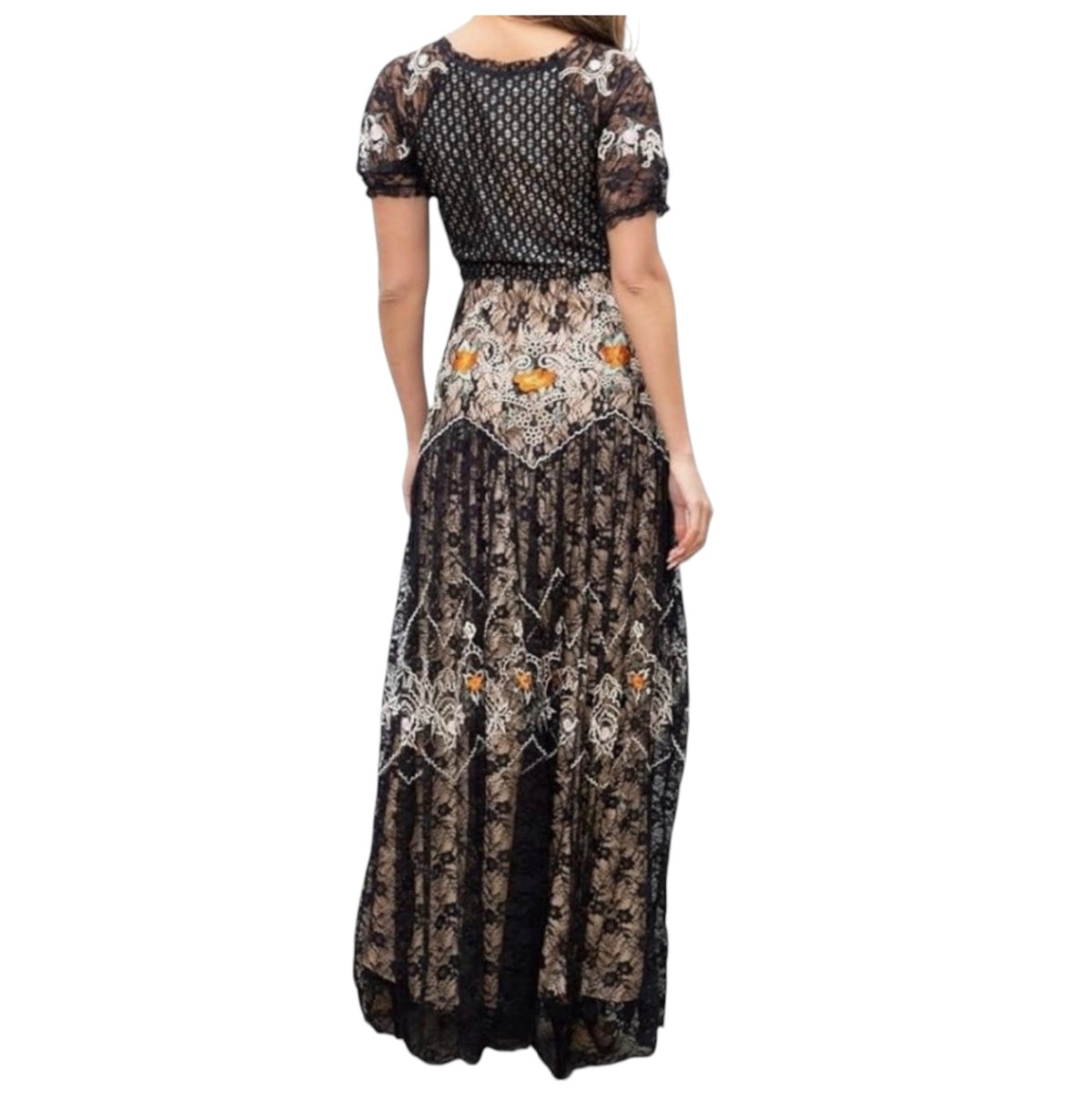 BAROK Paris Lace Embroidered
Long Dress Size Small