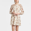 Sachin & Babi Bevvy Floral Chiffon Mini Dress Eggshell Size 6 $425