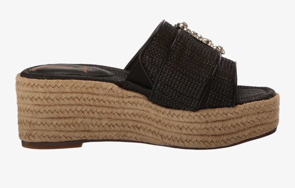 Sam Edelman Celia Black
Raffia Platform Sandals sz 10 $140