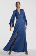 Sachin & Babi Jenny Satin Crepe Gown in Washed Indigo Size 4 $795