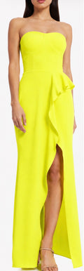 Dress the Population Kai Strapless Gown Yellow Small