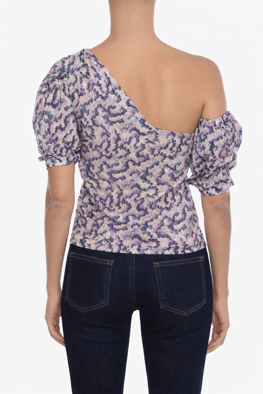 Isabel Marant Étoile Liddy Asymmetric Balloon Sleeve Top XS $422