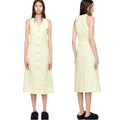 Ganni Seersucker Midi Dress in Stripe Flan Sz 36 US 4 $345
