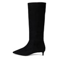 Cole Haan Go-To Janece Black Suede Knee High Kitten Heel Boots Size 9