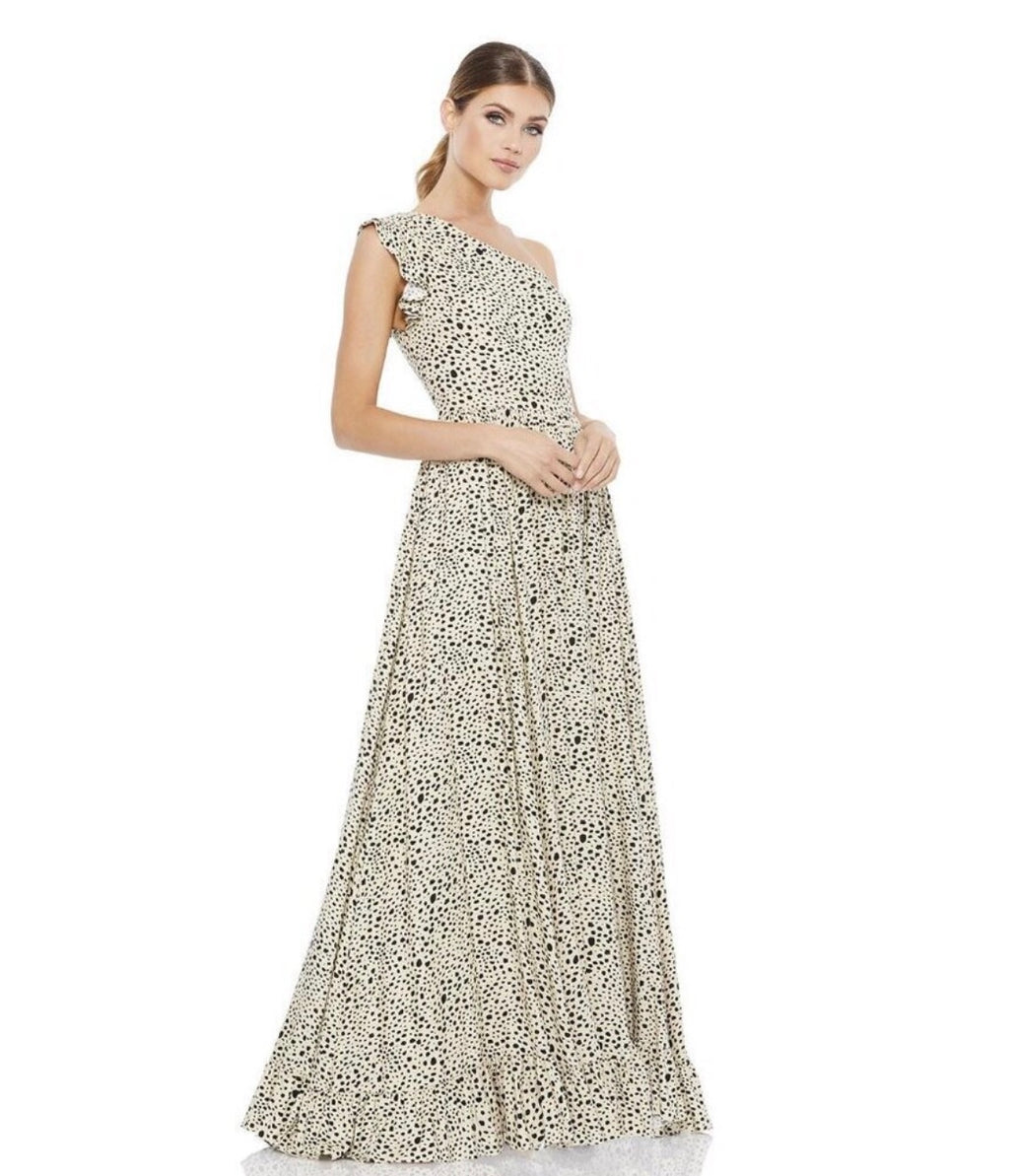 leena for Mac Duggal One Shoulder Dress in Dalmatian sz 0 $398
